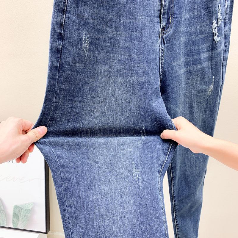 Jeans in großen Größen Jeans mit schmalem Bein Lockere Haremshose für Damen Neun-Minuten-Hose Hose mit hoher Taille Jeans in Übergröße mit Karottenhose mit bequemer Taille
