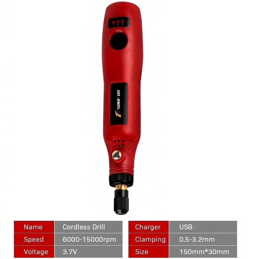 3 Speed Mini Cordless Rotary Tool 3.7V Drill Mini Handheld Drill for Engraving, Sanding, Polishing, Carving, Cutting, DIY