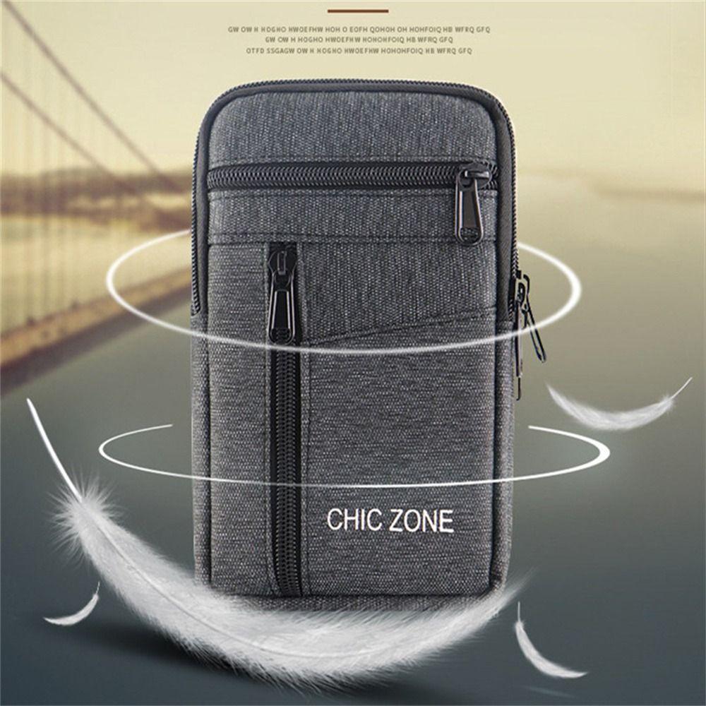 Riñonera de Teléfono de una Sola Capa Doble con Cinturón Bolsa para Teléfono Móvil Bolsillo para Teléfono de Hombre Almacenamiento de Teléfono para Exteriores