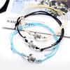 3Pcs Bohemia Women Weaved Rope Sea Turtle Stone Anklet Bracelet Foot Jewelry