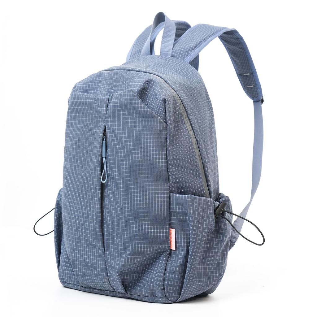 Schoolbag New Korean Style Simple Versatile Large Capacity Backpack Women's Trendy Cool Plaid Casual Middle School Student Lightweight Travel Backpack