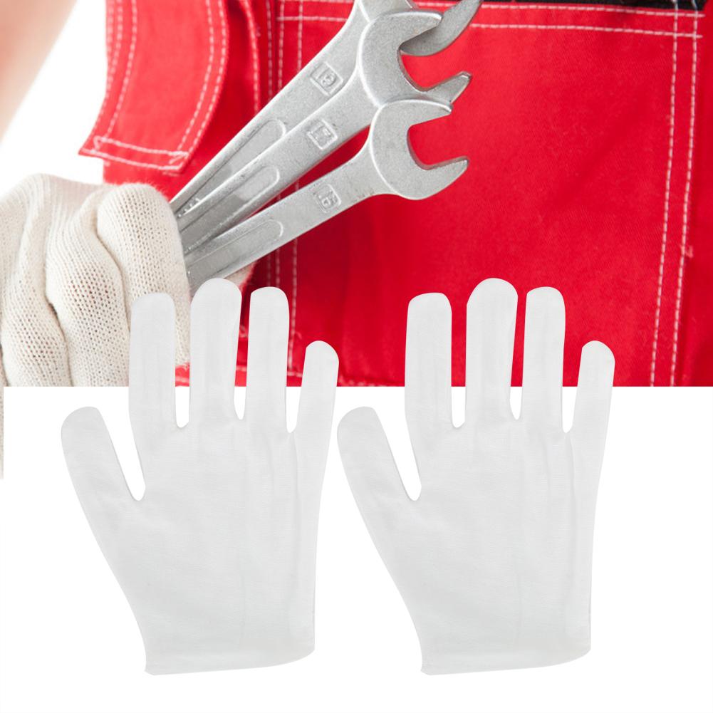 12 Paia Guanti Puro Cotone Traspiranti Morbidi Elastici Resistenti all'Usura Guanti da Ispezione