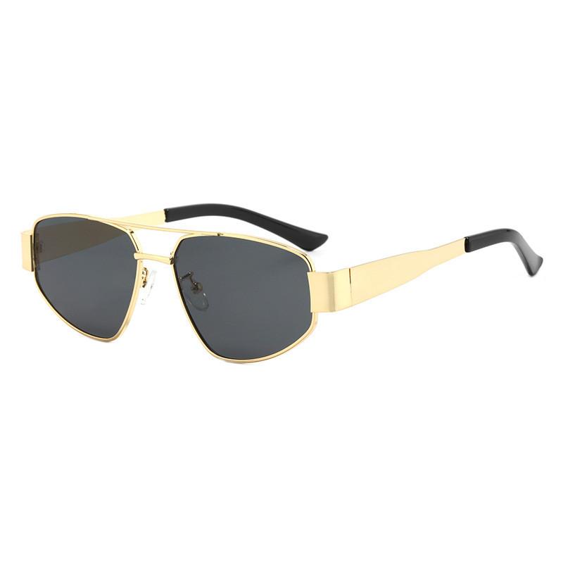 

Hiphop Square Sunglasses With Metal Frame Uv400 For Streetwear Style Men And Women GoldFrameGray
