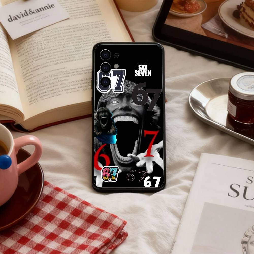 67 S-Six S-Seven Meme A-Aesthetics   Phone Case For Samsung S 25,24,23,22,30,21,10,9,Ultra,Plus,Lite,FE,4,5 G Soft Black Case