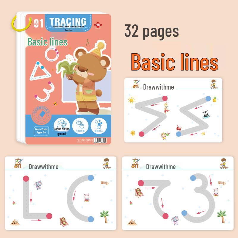 Erasable Pen Control Training Cards: Early Education Toys for 2-Year-Olds