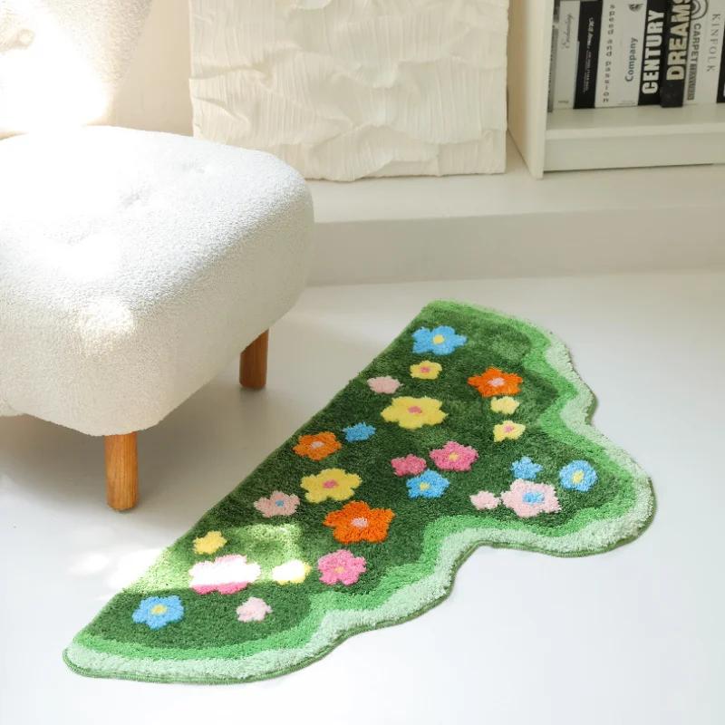 Irregular Shapes Rugs for Bedroom Home Thick Plush Rug Modern Style Living Room Decoration Carpet Fluffy Soft Bedside Floor Mat