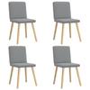 VidaXL Dining Chairs Set of 4 Light Grey Fabric, Chair, Living Room Chair, Accent Chair, Kitchen Chair, Seat of 3315297