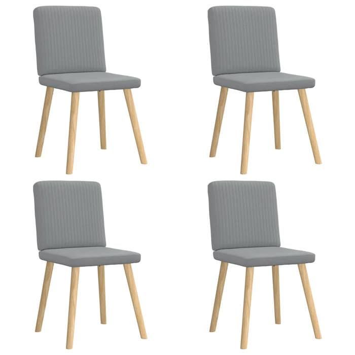 VidaXL Dining Chairs Set of 4 Light Grey Fabric, Chair, Living Room Chair, Accent Chair, Kitchen Chair, Seat of 3315297