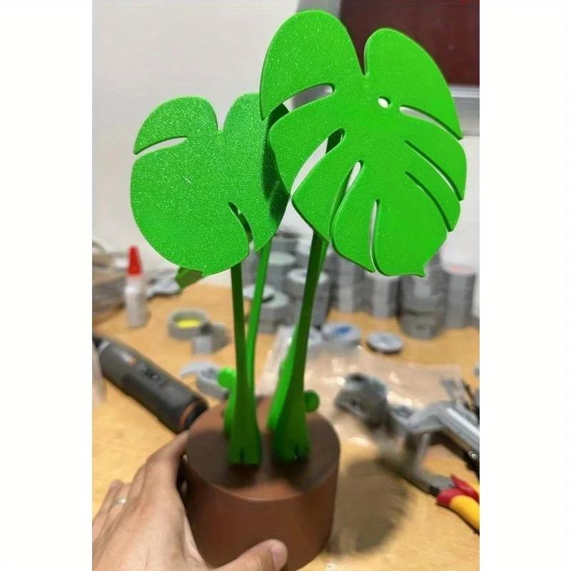 Monstera Coaster Plant Turtle Bamboo Coaster Plant with Magnet 3D Printing Cross-border Explosion