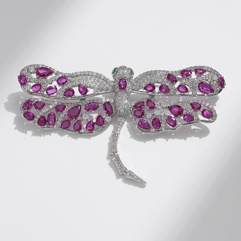 Exquisite Zircon Dragonfly Brooch - Women s Fashion Pin