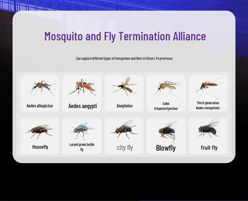 Outdoor LED Mosquito Fly Trap Lamp - Hanging Vertical Pest Control for Restaurants, Workshops, and Farms