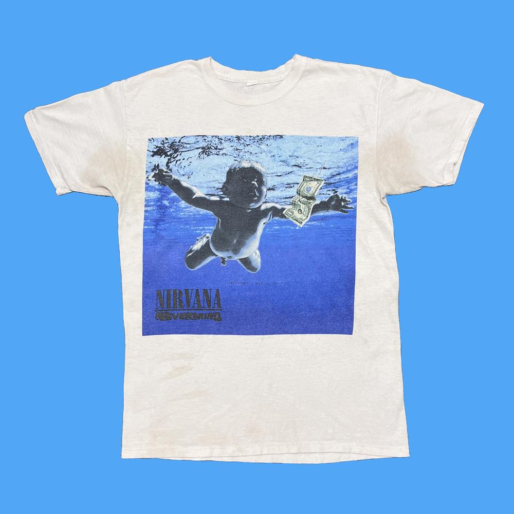 Vintage Nirvana Shirt White Medium Tour Concert Band Tee Kurt Cobain Soundgarden M