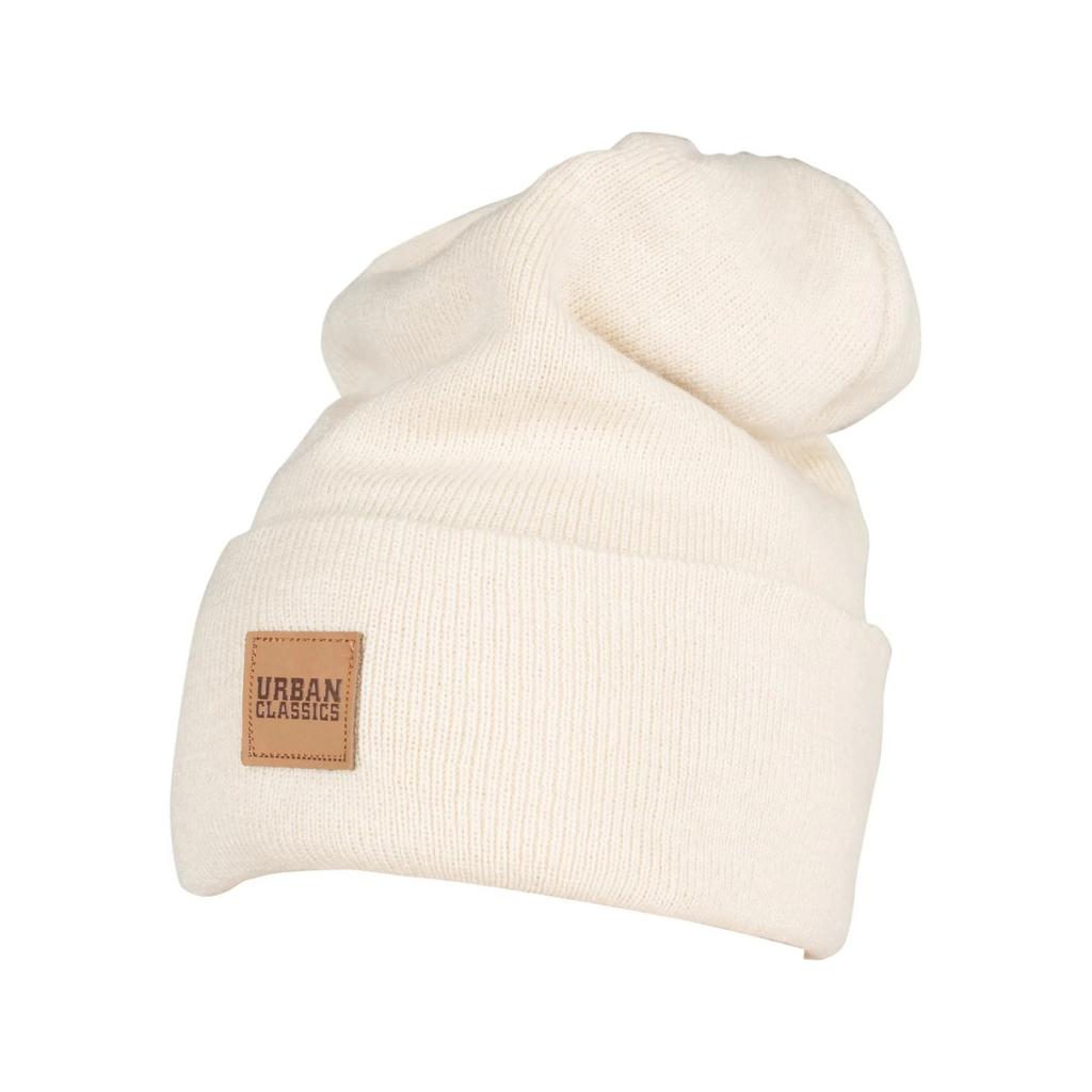 Urban Classics Faux Leather Patch Long Beanie