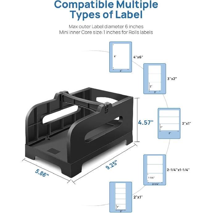 Label Holder, POLONO Thermal Label Holder for Fan-Fold and Roll Labels, Shipping Label Holder Work with Shipping Label Printer and Thermal Labels