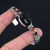 925 Sterling Silver Oval Black Tourmaline Rough Gemstone Garnet Daughter Bangle