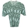PLEATS PLEASE 10 Year Green Flower Print Short Sleeve Cardigan Tops 3 greenUsed