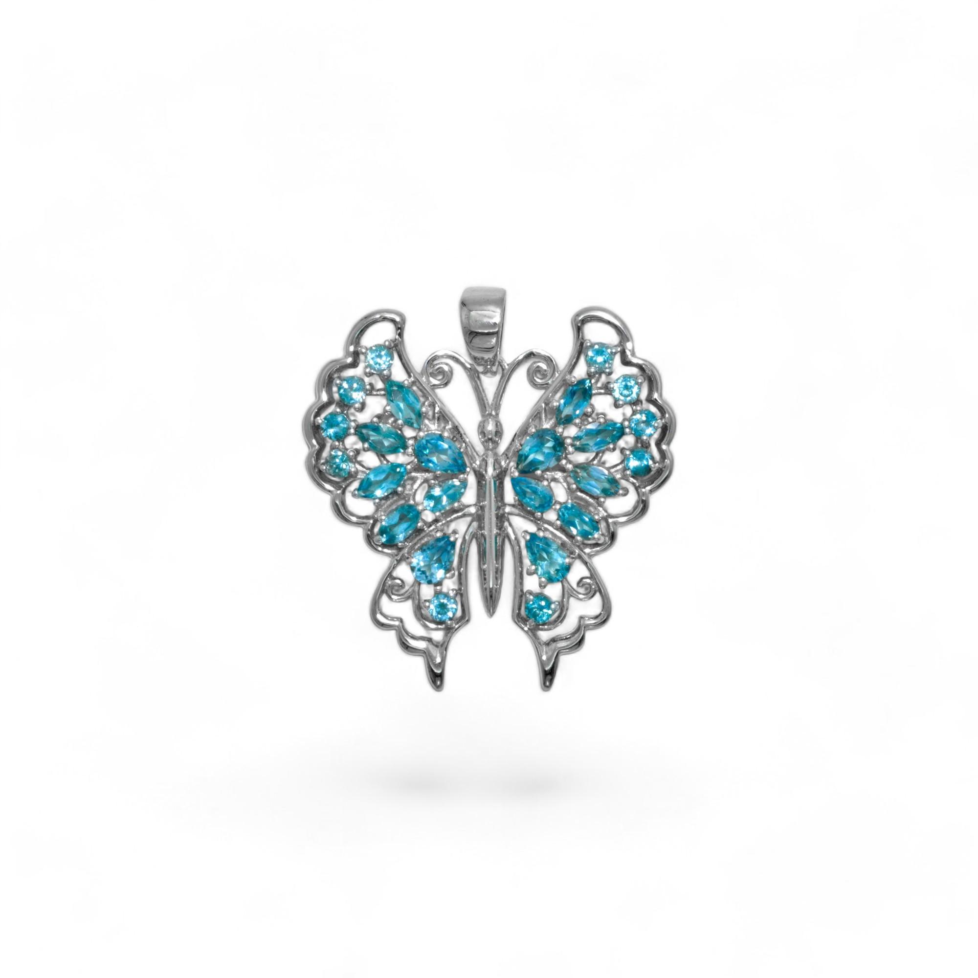 

Natural Garnet Butterfly charm Pendant, 925 Silver Jewelry, Red Butterfly, Gift for her синій