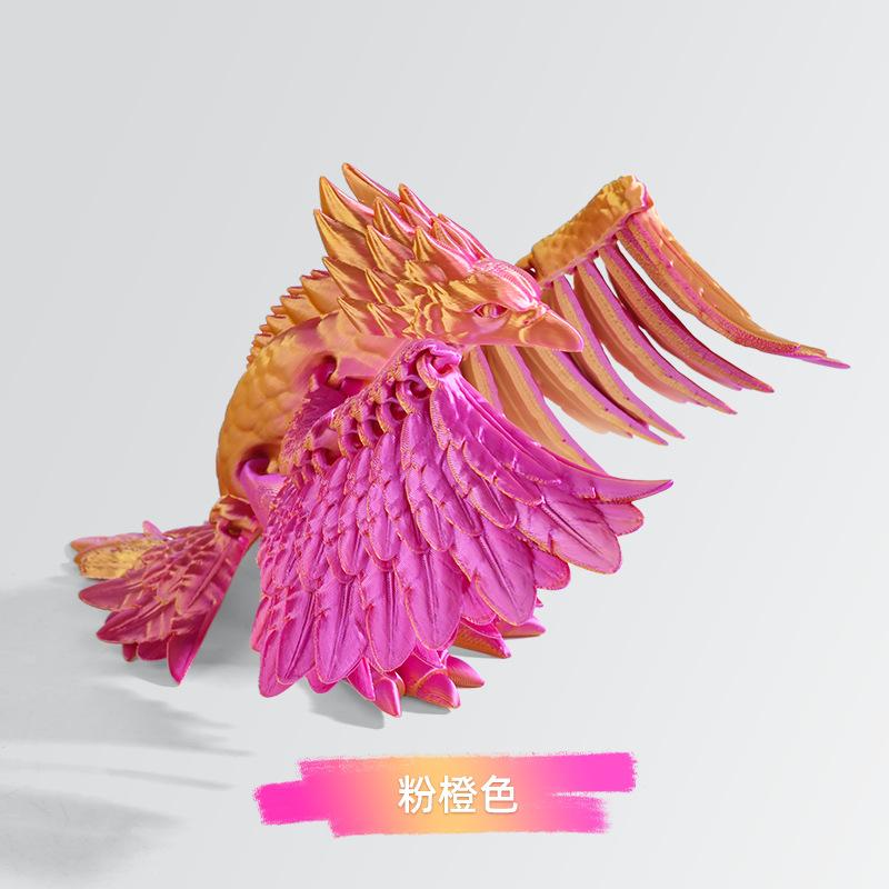 17cm 3D Printing Simulation Everlasting Bird Toy Chinese Mythical Animal Bird Joints Movable Desktop Decorative Creative Gifts