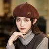Autumn and Winter Casual Versatile Beret Korean Fashion Retro Big Head Octagonal Hat Windproof British Style Painter Hat