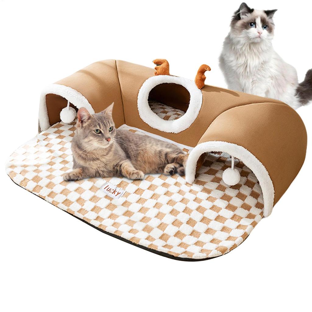 Höst Vinter Kattbo Förtjockad Varm Kurragömma Kattunnel Intressant Design Husdjurssängar Fuktsäker Kattillbehör
