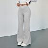 YYFS Women's Fashion Casual Solid Color Print High Waist Trousers Pants & Capris