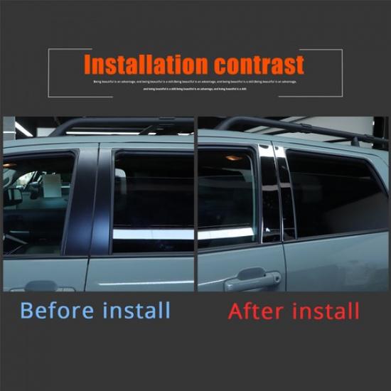 Black Pillar Posts Door Window Cover Kits For Toyota Tundra/Sequoia 2007-21