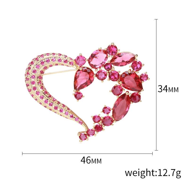 Blucome New Creative Simple Love Shape Brooch Elegant Pin Temperament Corsage Women Jewelry Accessories