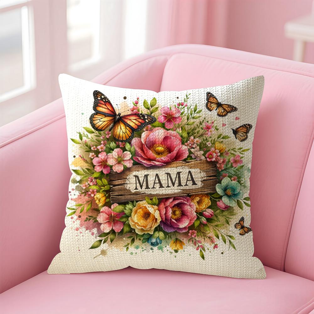 MaMa Cushion Cover Comfort Sofa Bed Silky Elegant Invisible Zipper Decorative Holiday Gifts