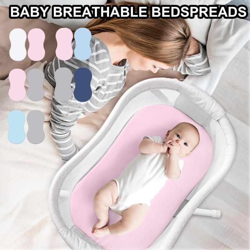 Sada 2 ks Elastické povlaky na dětskou postýlku, Stylový jednoduchý košík na spaní a Potahy na kolébku pro kolébku Swivel Sleeper