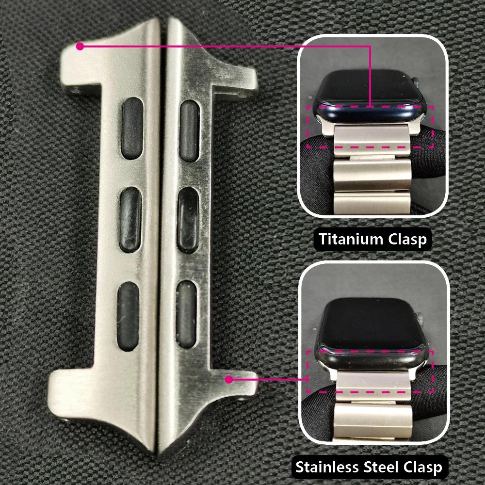 Connettore Adattatore in Titanio di Lusso per Apple Watch Ultra 49mm 8 7 6 5 4 Cinturino 42mm 44mm per iwatch serie 8 45mm Accessori Cinturino
