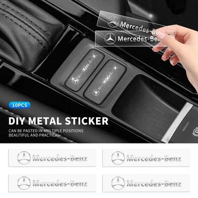 3D Metal Car Decorative Sticker Badge Decal Interior Accessories For Mercedes Benz B/C/E/S Class A Class C200L GLC GLE CLA