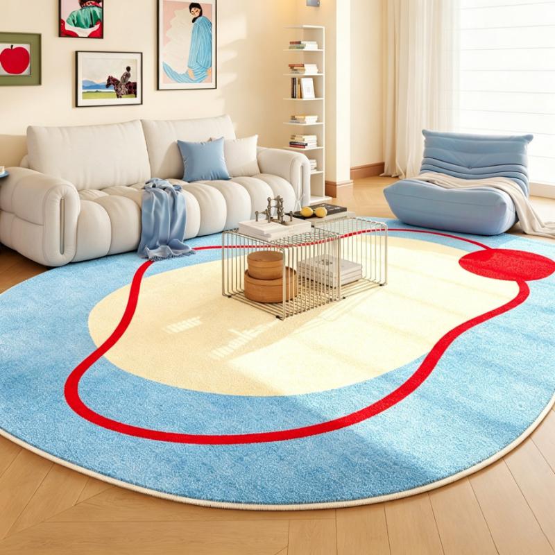 Carpet for Living Room Soft Fluffy Comfortable Bedroom Floor Mat Blue Irregular Geometric Pattern Rug Large Size Home Decor Rugs