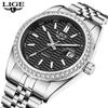 LIGE TOP NEW Men's watches Luxury Fashion Quartz clock Stainless Steel Waterproof Luminous watches for men reloj hommes+BOX