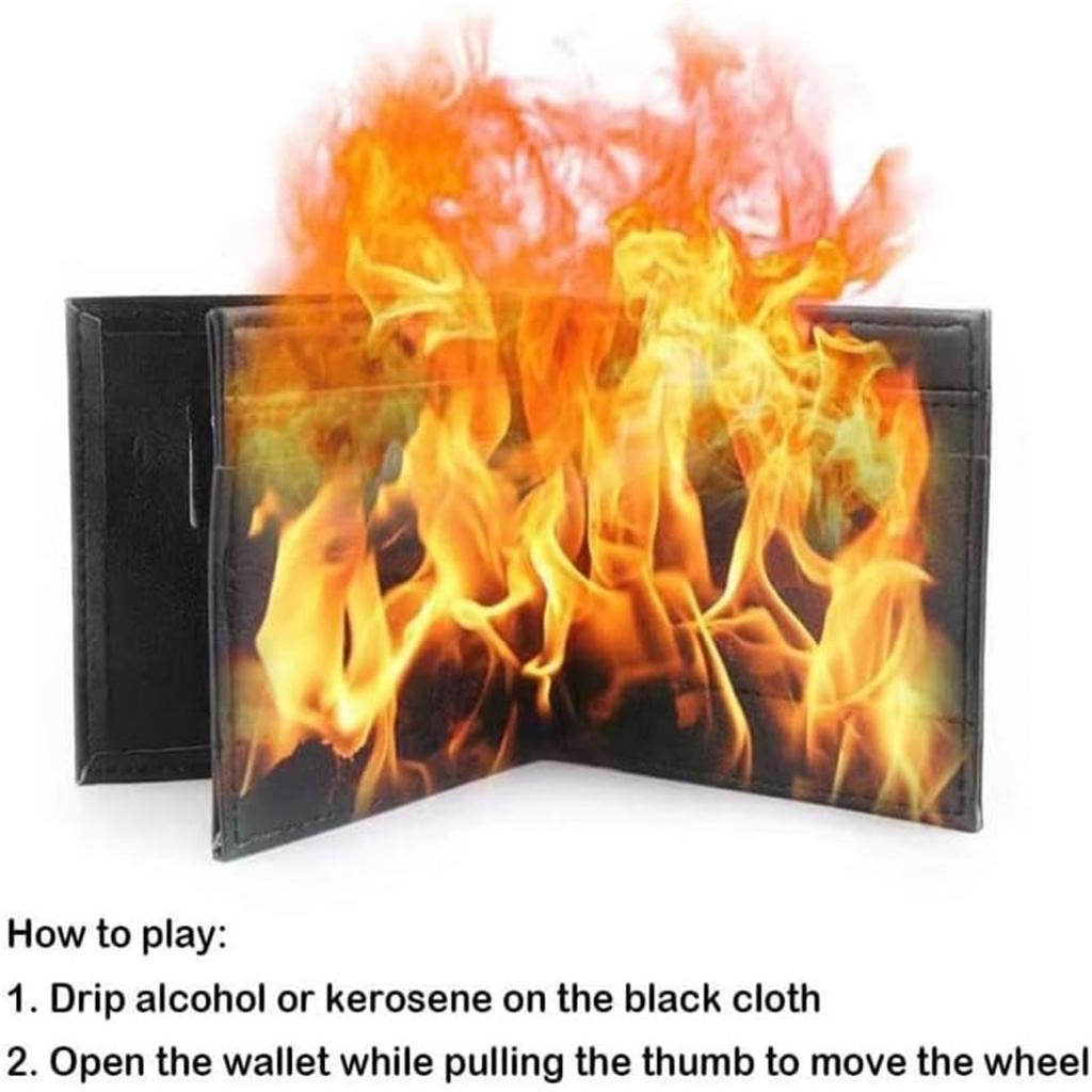 Premium Wallet For Magicians Flame Fire Wallet Prop: Stage And Street Shows Trick Show Lovers