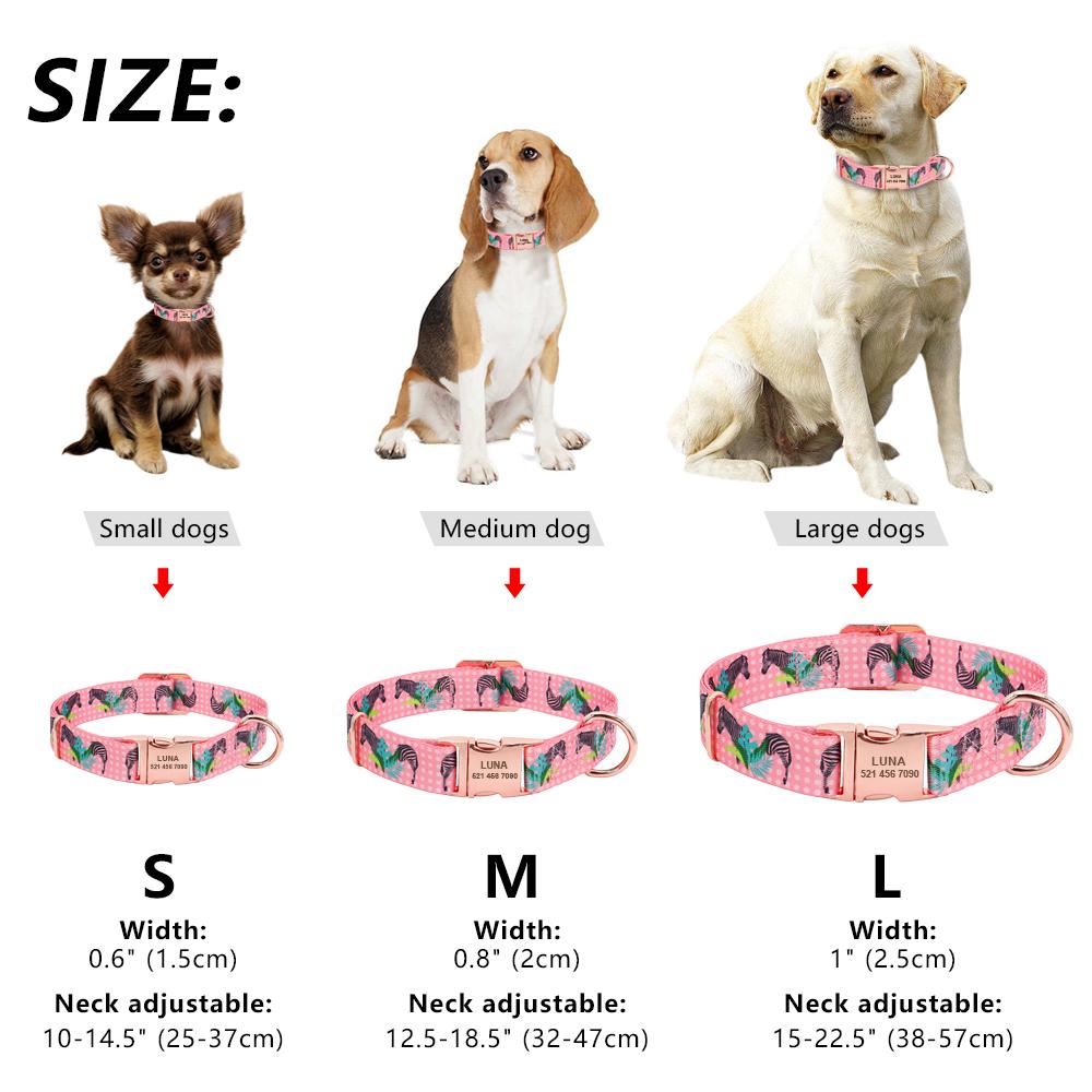 Obroża dla psa Personalizowana Niestandardowa Nylonowa Obroża z zawieszką dla psa Grawerowana Zawieszka identyfikacyjna dla szczeniaka kota Tabliczka z imieniem Obroże dla psów małych średnich dużych