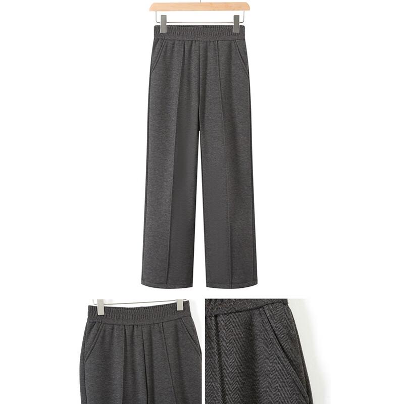 Women's Winter Warm Elastic Waist Straight-Leg Trousers