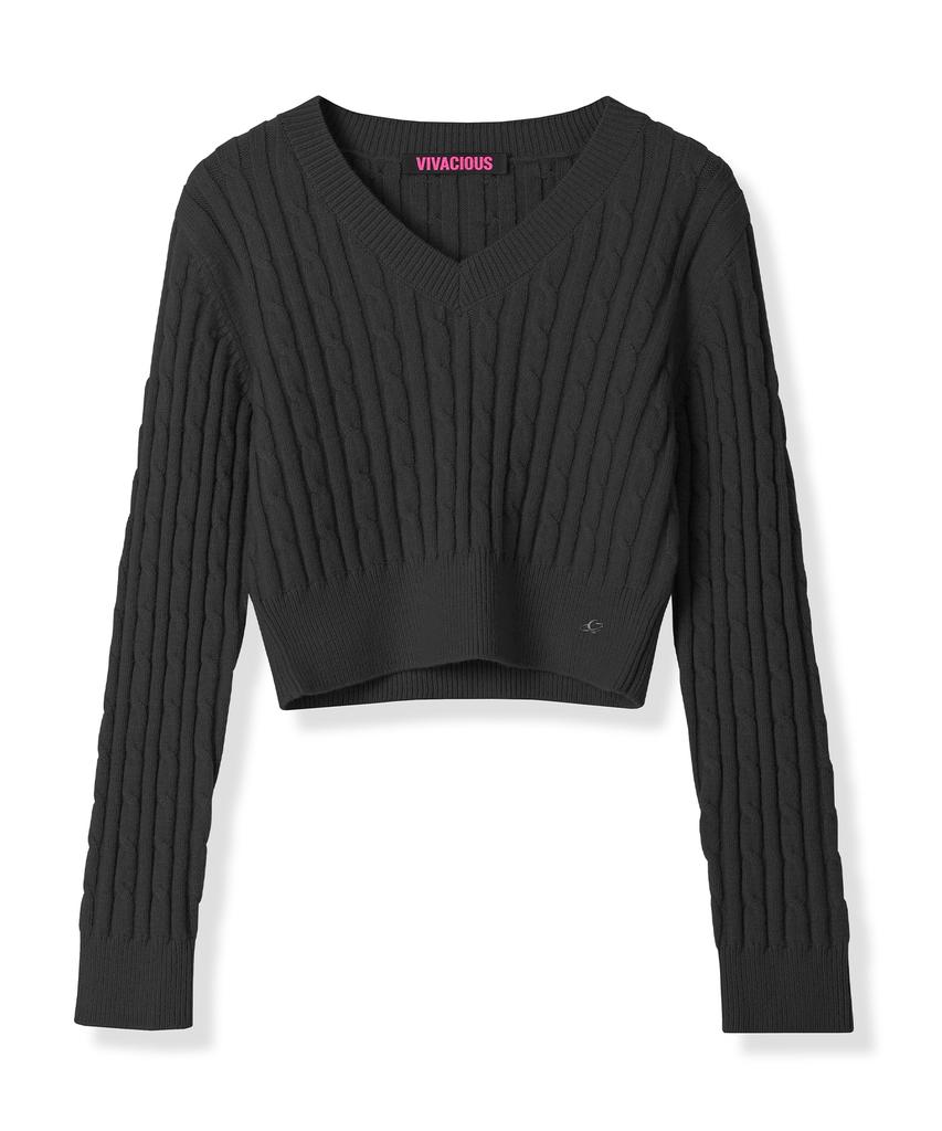 VIVACIOUS V-Neck Cable Knit_7Colors