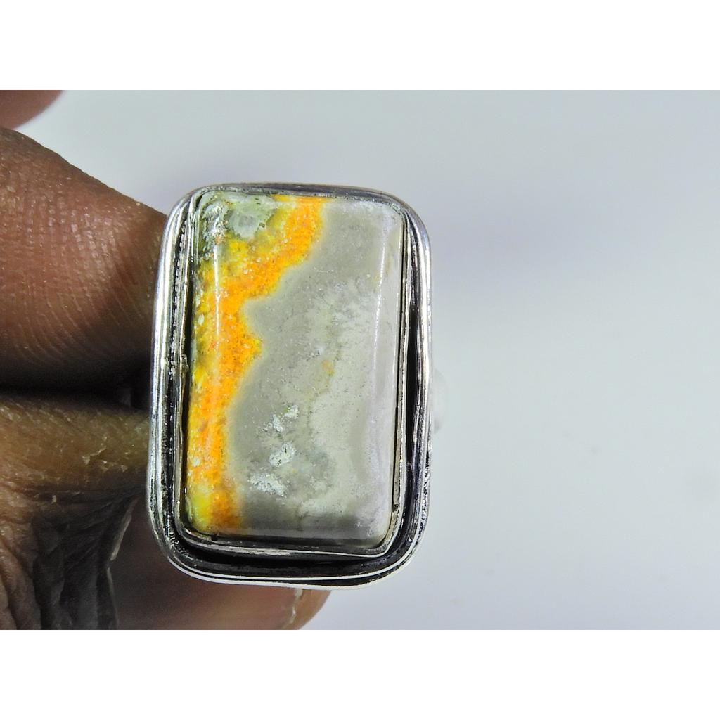 Natural BumbleBee Jasper Gemstone 925 Solid Sterling Silver Ring Size US-6.5 PG-132
