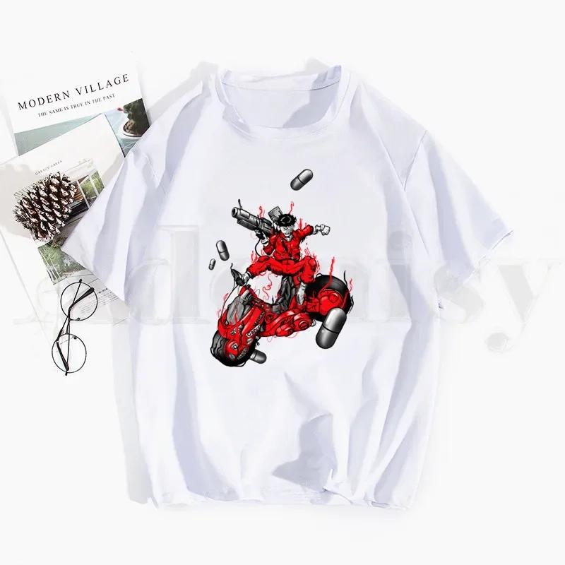 Akira Shotaro Kaneda Motociclista A Cápsula Japão Anime Camisetas Tops Camisetas Homens Mulheres Manga Curta Camiseta Casual Streetwear Engraçado