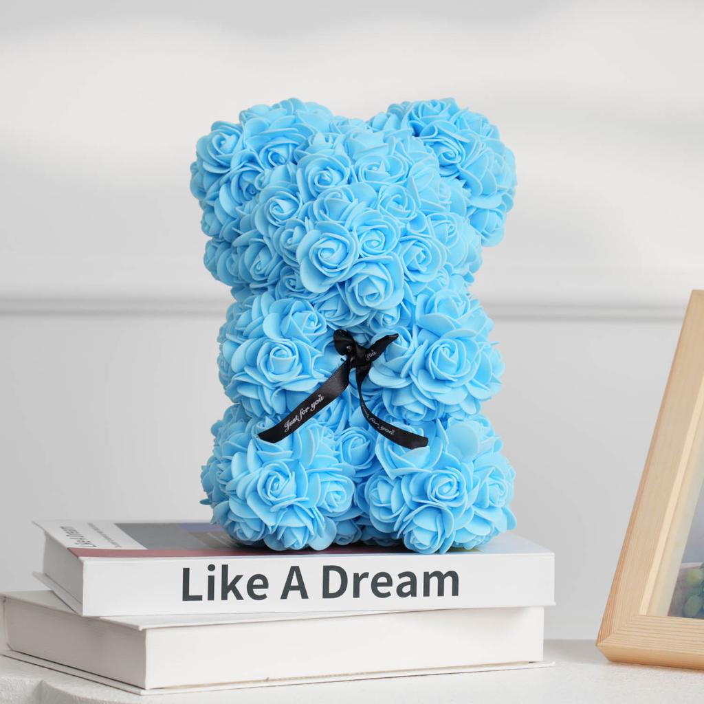 1PC Artificial Flower Eternal Rose Teddy Bear Mother's Day Birthday Valentine's Day Anniversary Gift Home Decoration