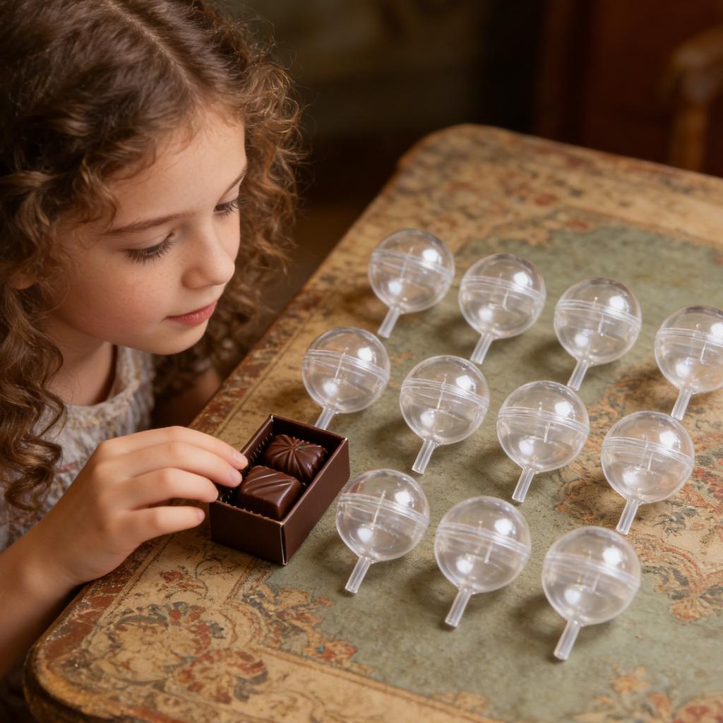 100 Supporti Trasparenti per Scatole di Cioccolatini, Supporti Rotondi in Plastica per Bouquet di Palline di Cioccolato, Supporti per Confezionamento Fiori, Adatti per Feste di Compleanno