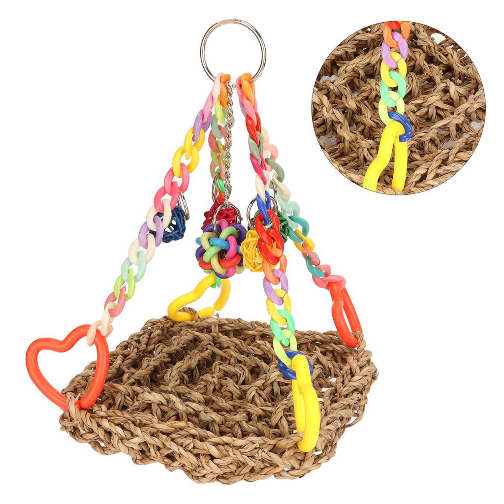 Bird Climbing Net Colourful Swing Hammock Chewing Hanging Mat for Decoration Playing