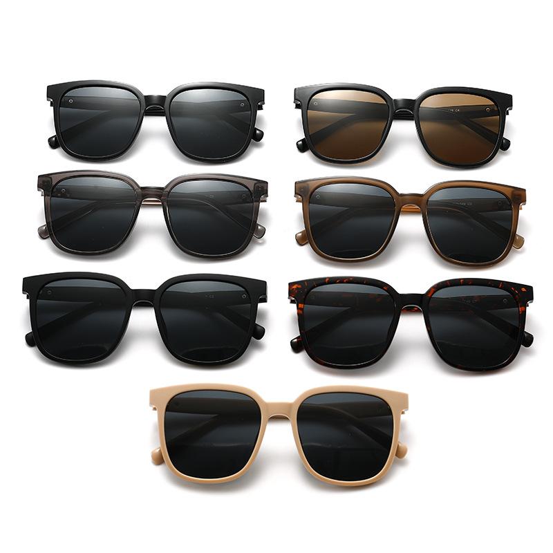 New TR polarized black frame sunglasses women's lightweight advanced sense retro large frame sunglasses men's driving glasses P