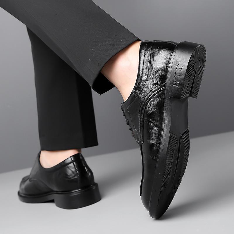 Spring New Men's Shoes Dress Non-slip Leather Shoes Men's Wedding Groom Shoes Lace-up Fashion Men's Shoes