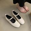 Fashion SUOJIALUN Autumn Women Flat Shoes Fashion Round Toe Shallow Slip On Mary Jane Shoes Flat Heel Ladies Elegant Outdoor Ballerinas