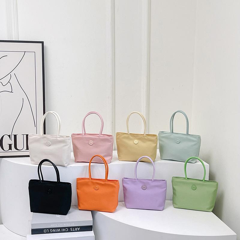 Plain Color Nylon Bucket Bag for Women, Minimalist Single Shoulder Handbag, Lightweight Casual Tote, Simple Daily Crossbody Purse