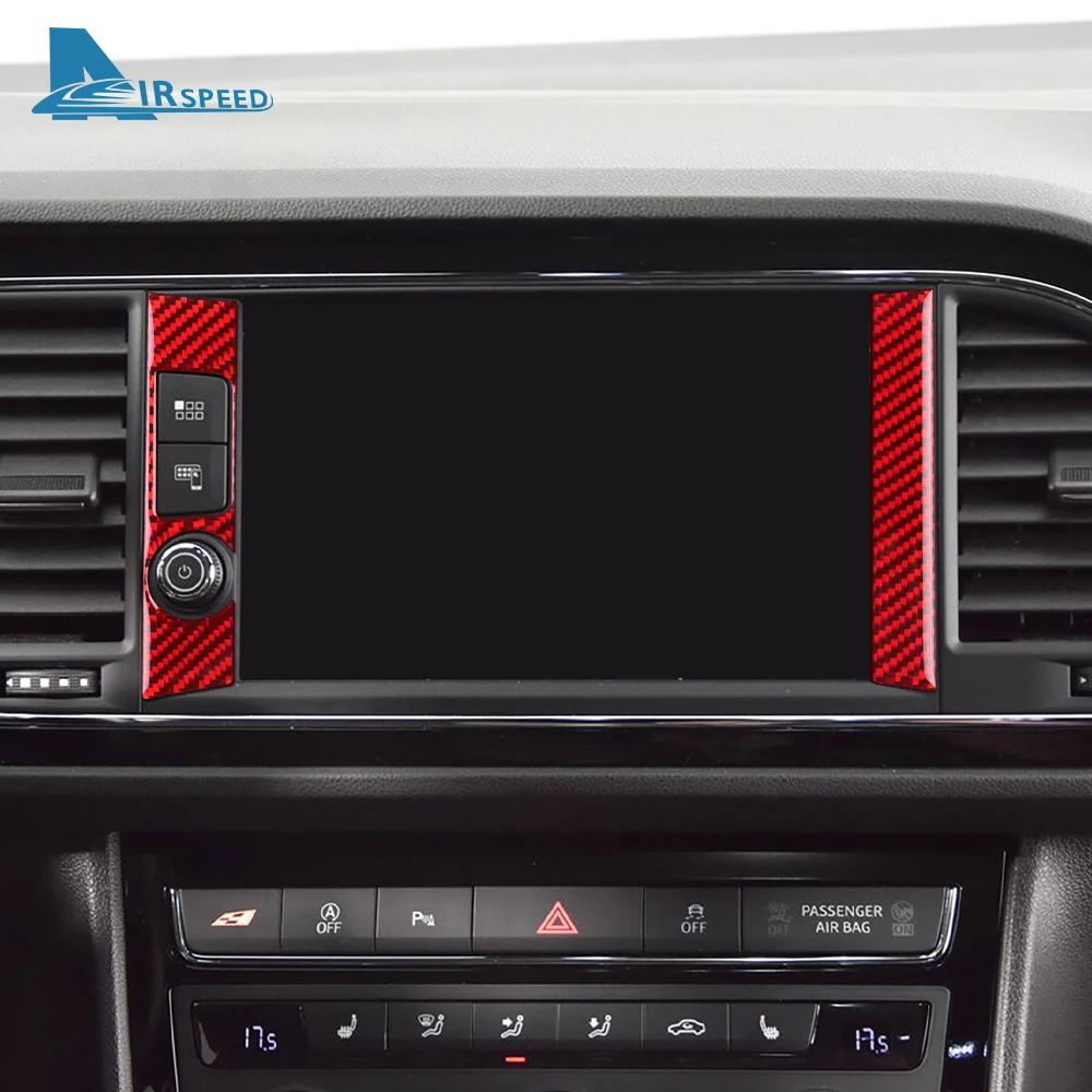 Real Soft Carbon Fiber Sticker For Seat Leon 2017 2018 2019 LHD RHD Car Side of Central Control Frame Trim Interior Accessories
