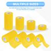 PATIKIL Bandage 16 5 Wrap for Athletic and Outdoor Yellow 1"/2"/3"/4" Self-Adhesive Wraps, count, yards, Elastic, Breathable, Self-Adhesive Tape,
