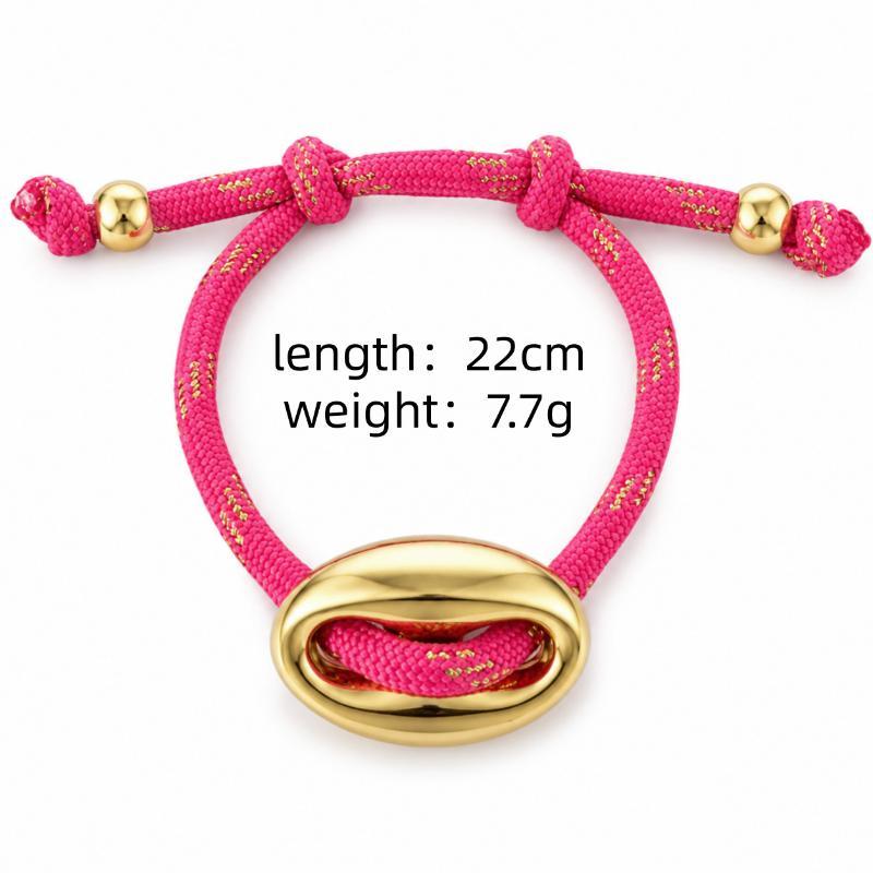 1 Pcs Fashionable Multicolor Pig Nose Bracelet Adjustable Dopamine Color Palette Woven Cord
