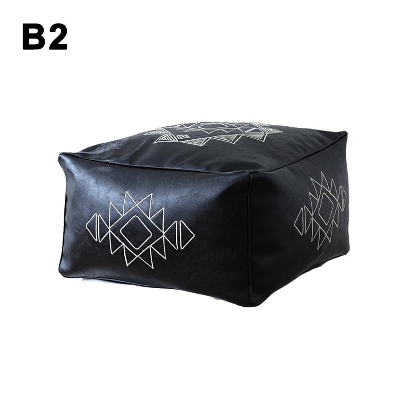 Bestickter Handwerks Quadratischer Kissenbezug Marokkanisches Leder Meditationskissen Futon Ungefüllt Nordischer Stil Zuhause Boden Tatami-Matte